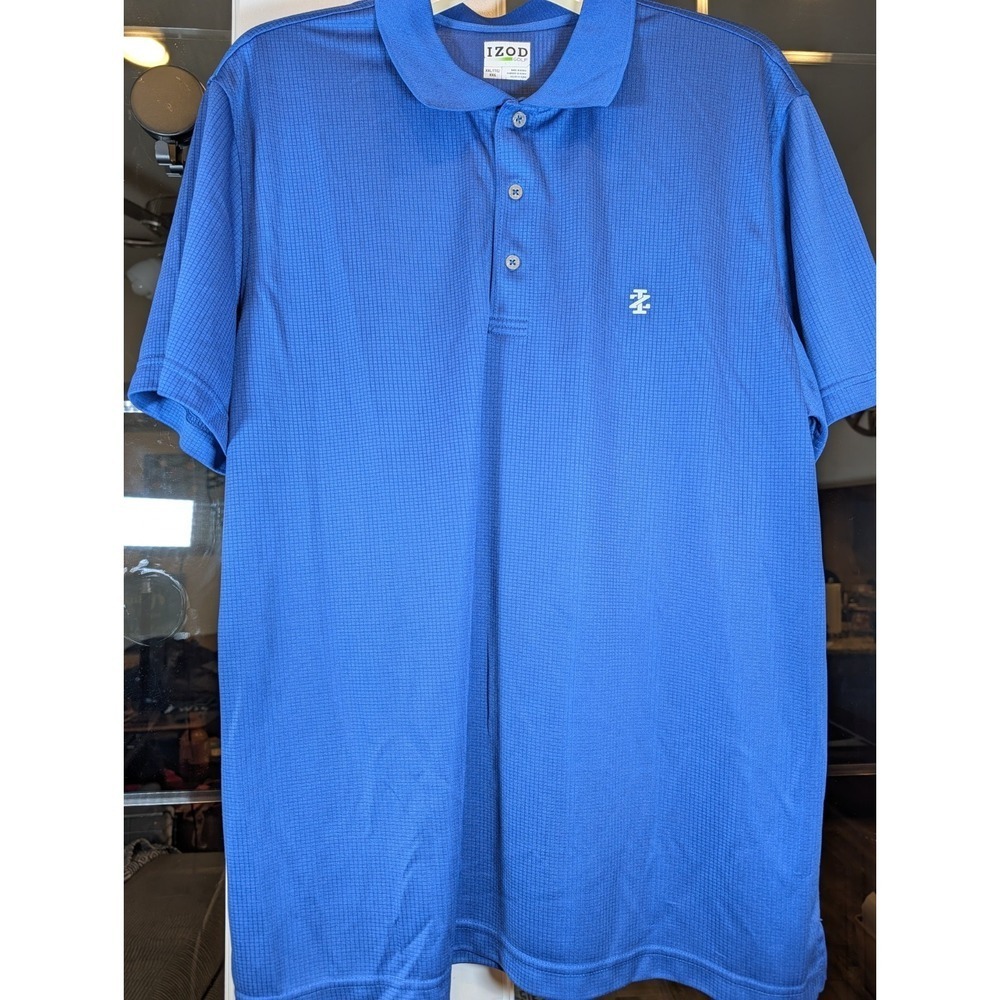 Izod Polo Golf Short Sleeve Blue Men's Size XXL UPF-50 Cool FX